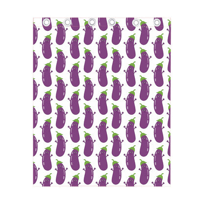 Cartoon Eggplant Pattern Print Curtain