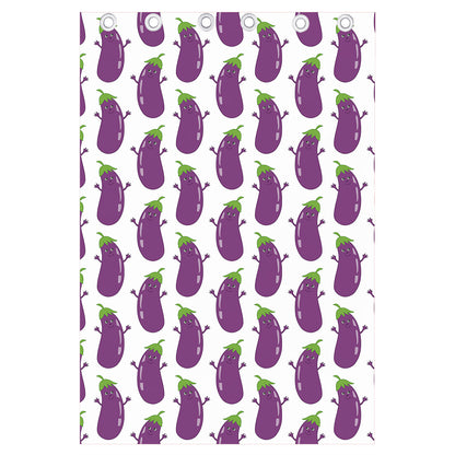 Cartoon Eggplant Pattern Print Curtain