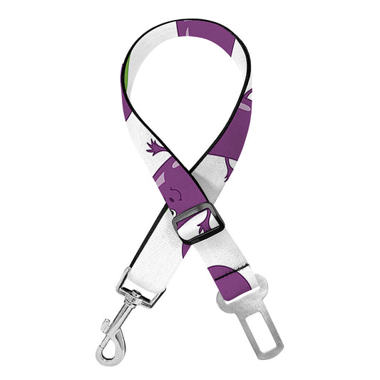 Cartoon Eggplant Pattern Print Dog Seat Belt