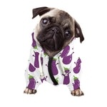 Cartoon Eggplant Pattern Print Dog Zip Up Hoodie