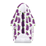 Cartoon Eggplant Pattern Print Dog Zip Up Hoodie