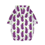 Cartoon Eggplant Pattern Print Dog Zip Up Hoodie