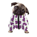 Cartoon Eggplant Pattern Print Dog Zip Up Jacket