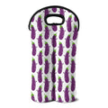 Cartoon Eggplant Pattern Print Double Neoprene Wine Tote