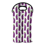 Cartoon Eggplant Pattern Print Double Neoprene Wine Tote