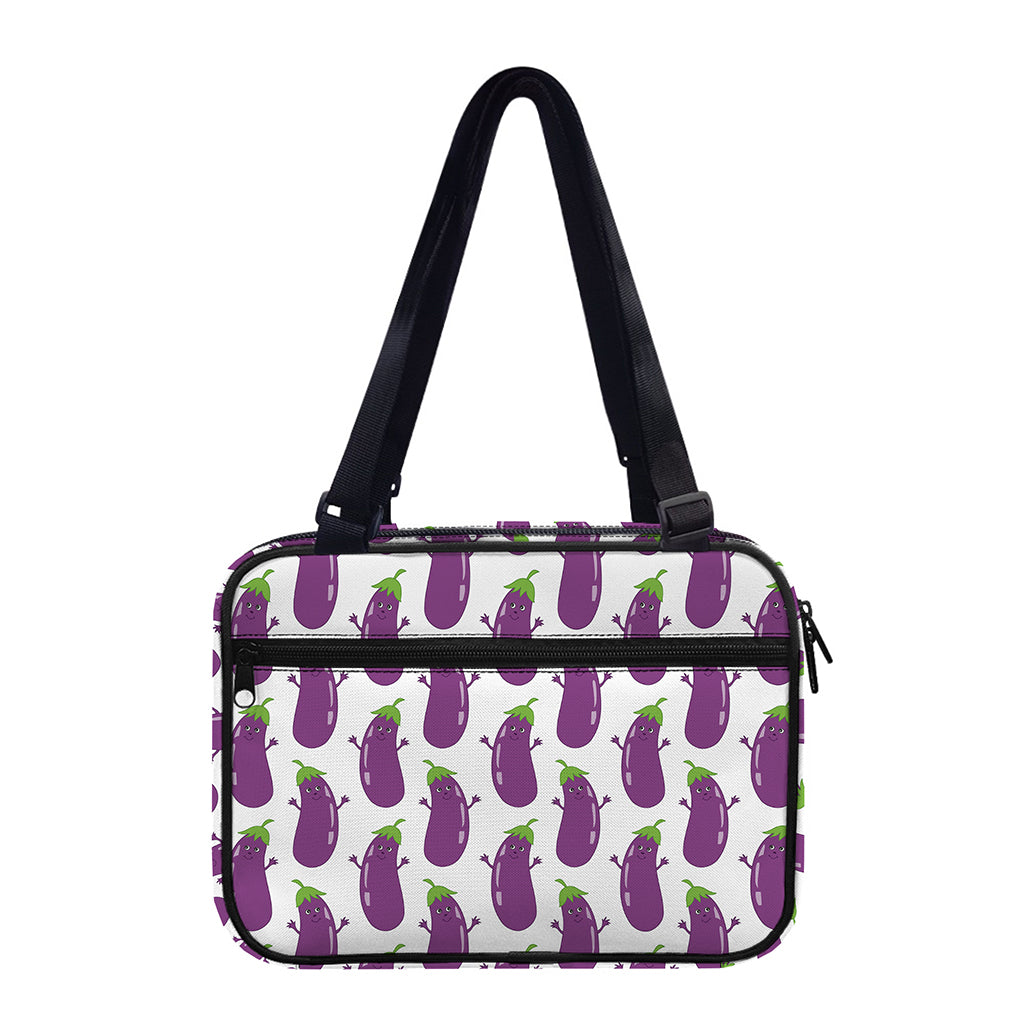 Cartoon Eggplant Pattern Print Double Strap Bible Bag