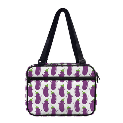 Cartoon Eggplant Pattern Print Double Strap Bible Bag