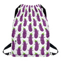 Cartoon Eggplant Pattern Print Drawstring Backpack