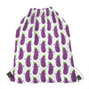 Cartoon Eggplant Pattern Print Drawstring Bag