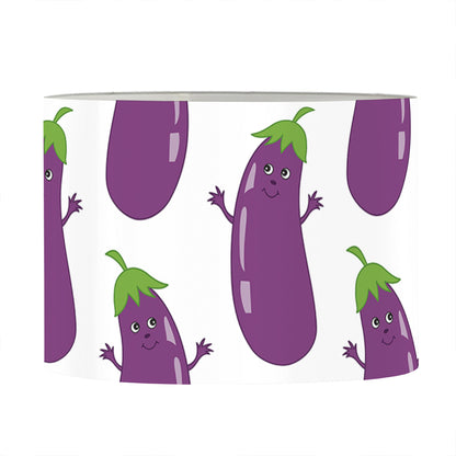 Cartoon Eggplant Pattern Print Drum Lamp Shade
