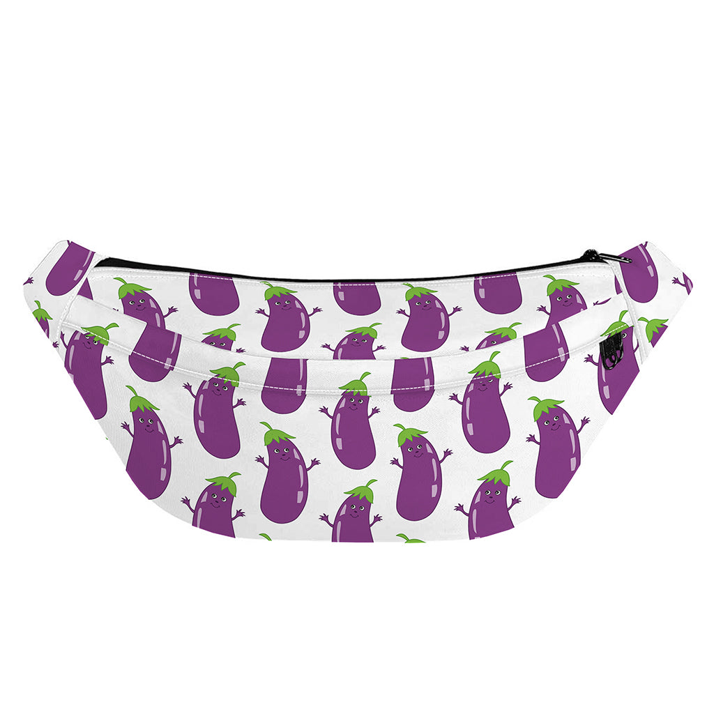 Cartoon Eggplant Pattern Print Fanny Pack