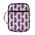 Cartoon Eggplant Pattern Print Front Pocket Bible Bag