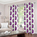 Cartoon Eggplant Pattern Print Grommet Curtains