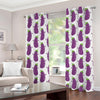 Cartoon Eggplant Pattern Print Grommet Curtains