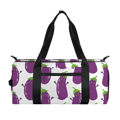 Cartoon Eggplant Pattern Print Gym Bag