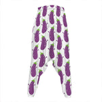 Cartoon Eggplant Pattern Print Hammer Pants