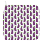 Cartoon Eggplant Pattern Print Hand Towel