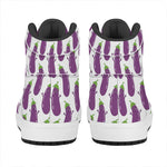 Cartoon Eggplant Pattern Print High Top Leather Sneakers