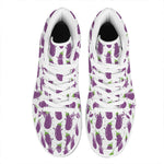 Cartoon Eggplant Pattern Print High Top Leather Sneakers