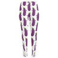Cartoon Eggplant Pattern Print High-Waisted Pocket Leggings