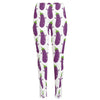 Cartoon Eggplant Pattern Print High-Waisted Pocket Leggings