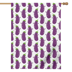 Cartoon Eggplant Pattern Print House Flag