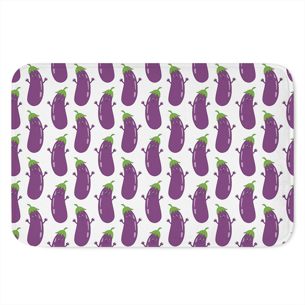 Cartoon Eggplant Pattern Print Indoor Door Mat