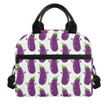 Cartoon Eggplant Pattern Print Insulated Lunch Bag