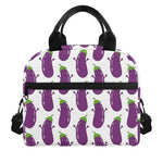 Cartoon Eggplant Pattern Print Insulated Lunch Bag