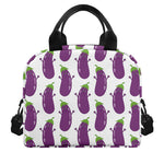 Cartoon Eggplant Pattern Print Insulated Lunch Bag