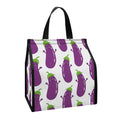 Cartoon Eggplant Pattern Print Insulated Lunch Tote