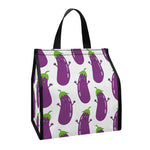 Cartoon Eggplant Pattern Print Insulated Lunch Tote