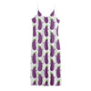 Cartoon Eggplant Pattern Print Jersey Midi Cami Dress