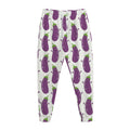 Cartoon Eggplant Pattern Print Jogger Pants