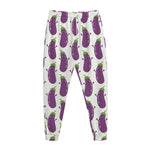 Cartoon Eggplant Pattern Print Jogger Pants