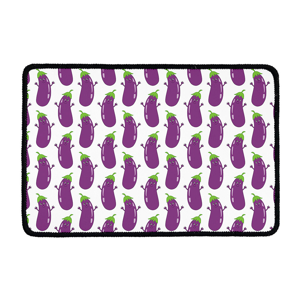 Cartoon Eggplant Pattern Print Kitchen Mat