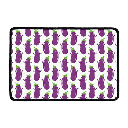 Cartoon Eggplant Pattern Print Kitchen Mat