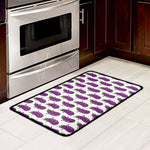 Cartoon Eggplant Pattern Print Kitchen Mat