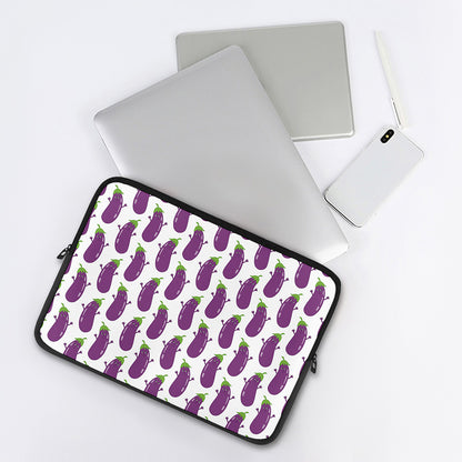 Cartoon Eggplant Pattern Print Laptop Sleeve