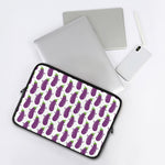 Cartoon Eggplant Pattern Print Laptop Sleeve