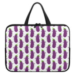 Cartoon Eggplant Pattern Print Laptop Sleeve With Handle