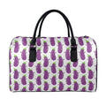 Cartoon Eggplant Pattern Print Leather Duffel Bag