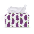 Cartoon Eggplant Pattern Print Leather Tissue Box Cover