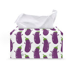 Cartoon Eggplant Pattern Print Leather Tissue Box Cover