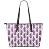 Cartoon Eggplant Pattern Print Leather Tote Bag