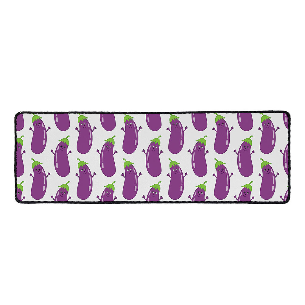 Cartoon Eggplant Pattern Print Long Kitchen Mat