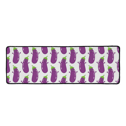 Cartoon Eggplant Pattern Print Long Kitchen Mat