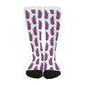Cartoon Eggplant Pattern Print Long Socks