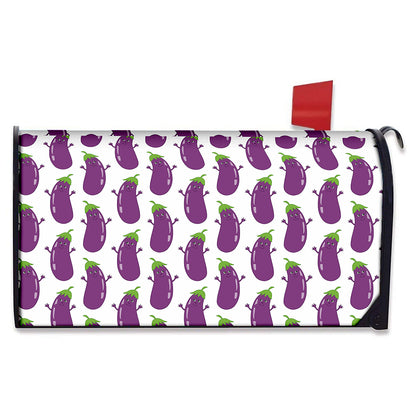 Cartoon Eggplant Pattern Print Mailbox Cover