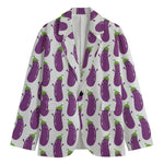 Cartoon Eggplant Pattern Print Men's Blazer